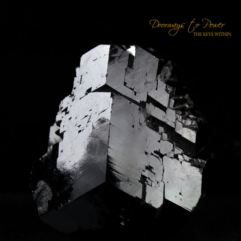 Black Tourmaline Etched Record Keeper Crystal Cannon 'Armor Grid'