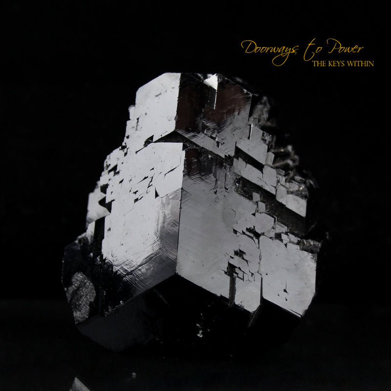 Black Tourmaline Etched Record Keeper Crystal Cannon 'Armor Grid'