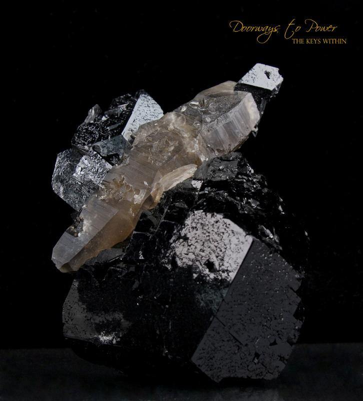 Black Tourmaline Etched Record Keeper Crystal