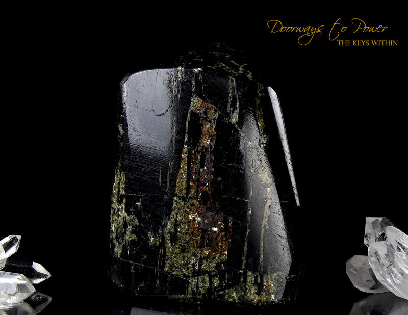 Black Tourmaline Pyrite Crystal Altar Stone