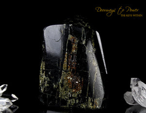 Black Tourmaline Pyrite Crystal Altar Stone