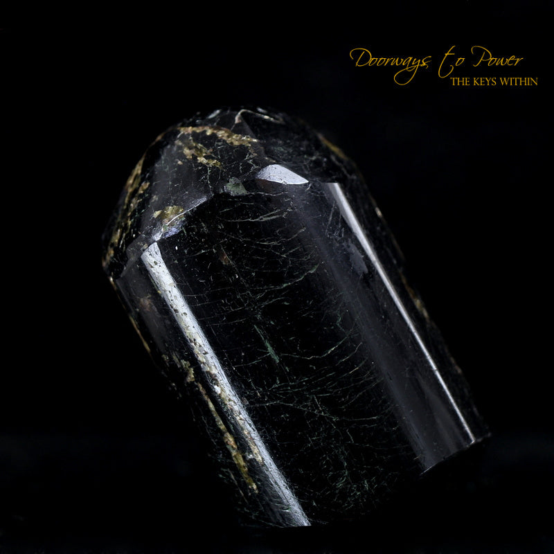 Black Tourmaline Pyrite Double Terminated Crystal 'Energy Armor'