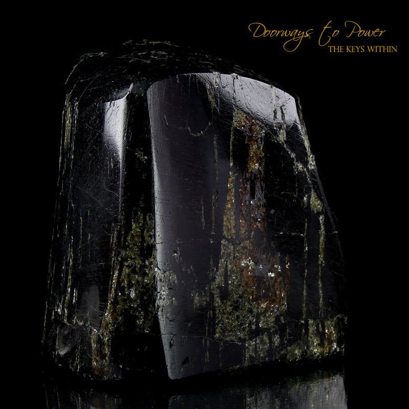 Black Tourmaline Pyrite Crystal Altar Stone