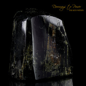 Black Tourmaline Pyrite Crystal Altar Stone