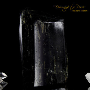 Black Tourmaline Pyrite Crystal Altar Stone