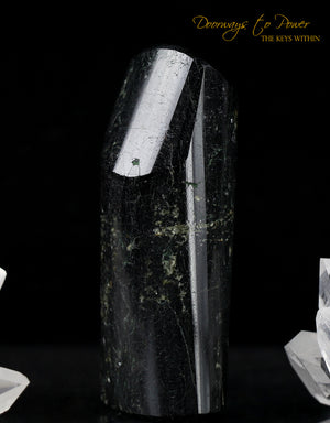 Black Tourmaline Pyrite Crystal Altar Stone
