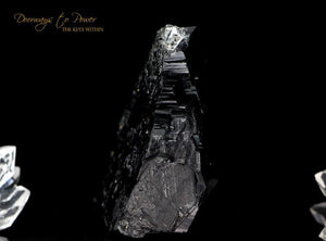 Black Tourmaline Etched Record Keeper Crystal Cannon 'Armor'