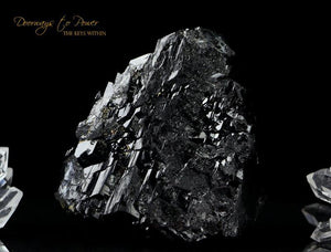 Black Tourmaline Etched Record Keeper Crystal Cannon 'Armor'
