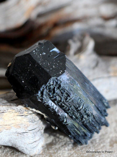 Black Tourmaline with Quartz
