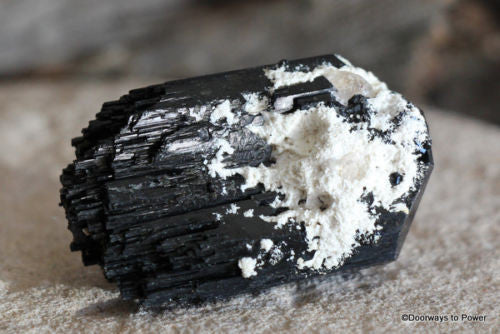 Black Tourmaline with Quartz