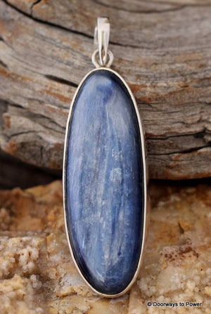 Blue Kyanite Crystal Energy Pendant .925 SS