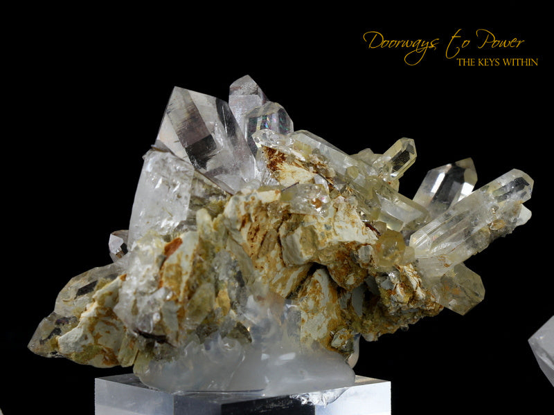 Brookite in Quartz Crystal Cluster Points
