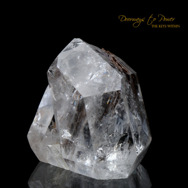 Brookite in Natural Twin Quartz Crystal Point