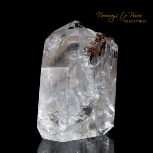 Brookite in Natural Twin Quartz Crystal Point