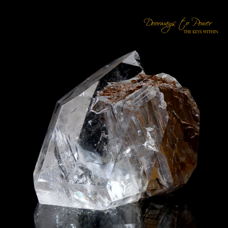 Brookite in Natural Twin Quartz Crystal Point