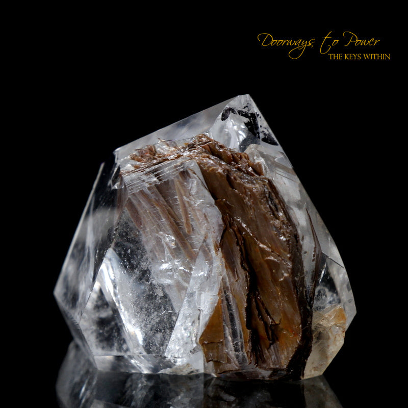 Brookite in Natural Twin Quartz Crystal Point