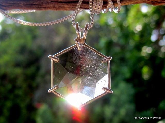 Citrine Flower of Life Quartz Crystal Pendant