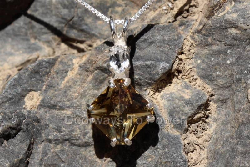 Citrine Magician Stone Pendant w/ Phenacite