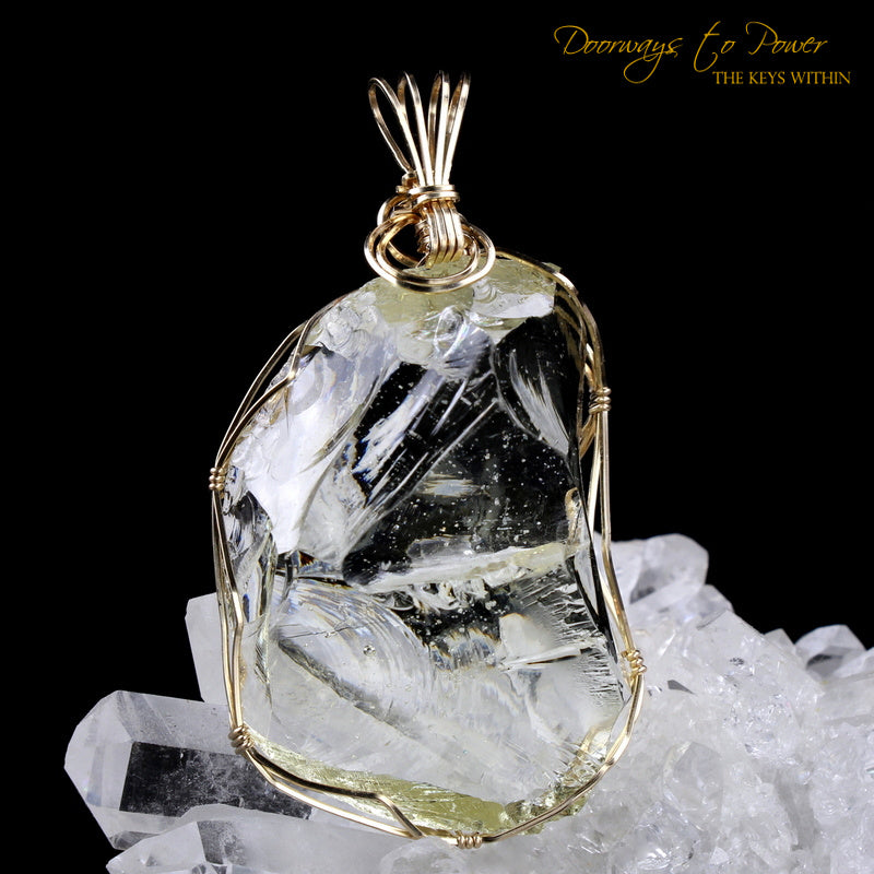 Celestial Gold Andara Crystal Pendant 14k 'Light of Heaven'