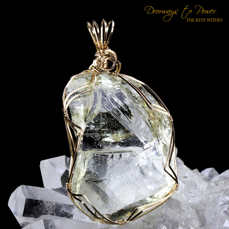 Celestial Gold Andara Crystal Pendant 14k 'Light of Heaven'
