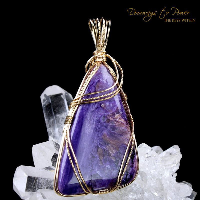 Charoite 14k Gold Pendant