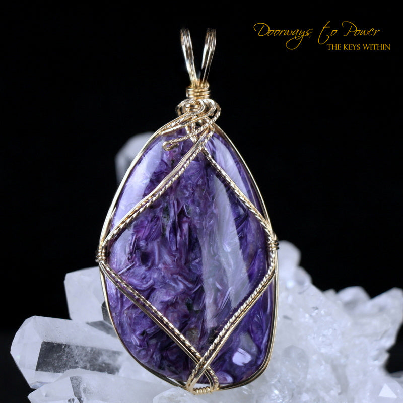 Charoite Crystal Pendant 14k 
