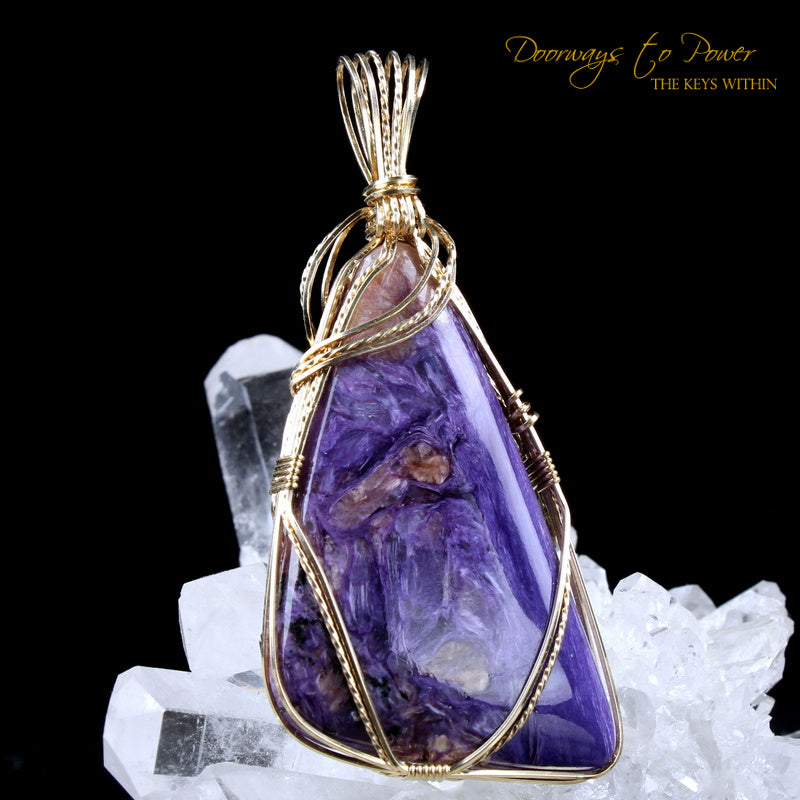 Charoite Crystal Pendant 14k