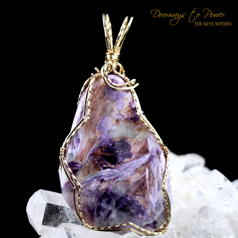 Charoite Crystal Pendant 14k