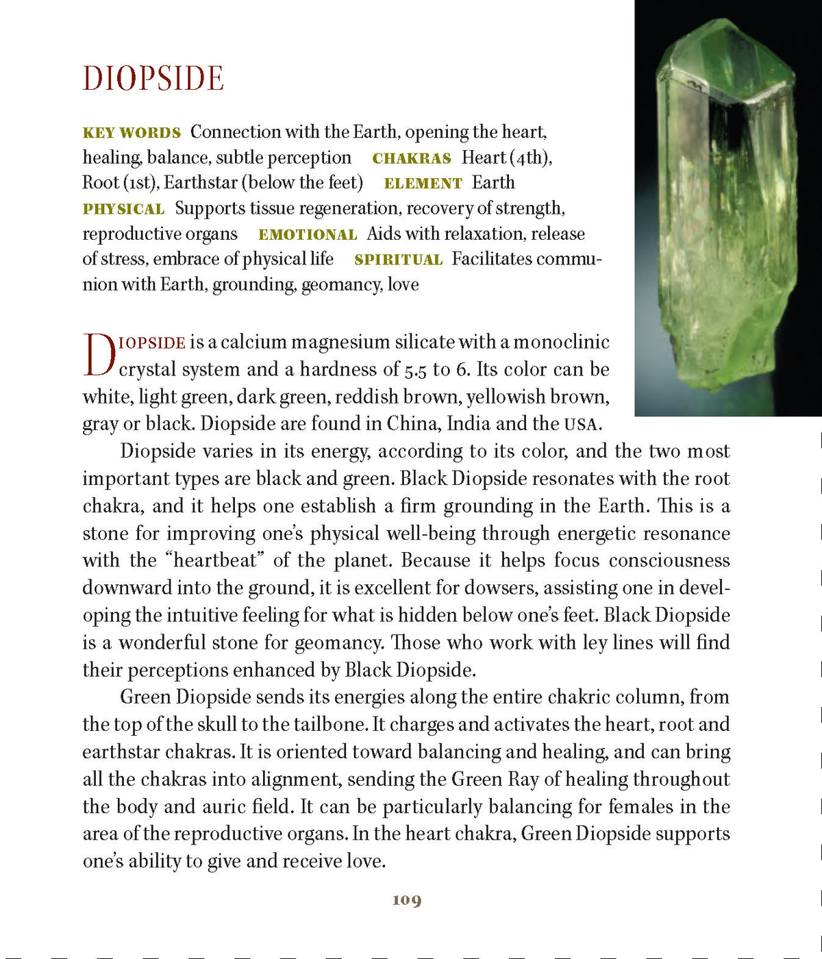 Diopside Crystal Properties