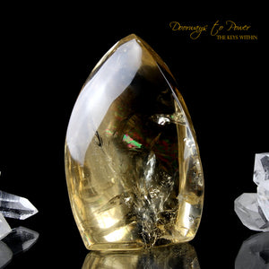 Citrine Crystal Sculpture with Rainbows 'The Oracle' 