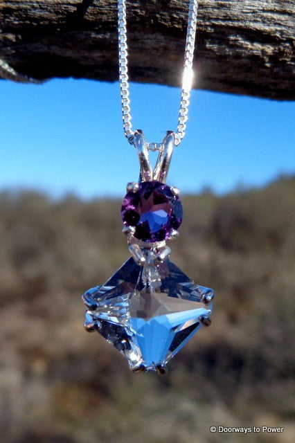 Quartz Magician Stone Pendant w/ Amethyst