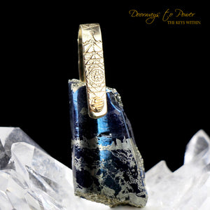Covellite Light Language Crystal Pendant™ 14k Gold 