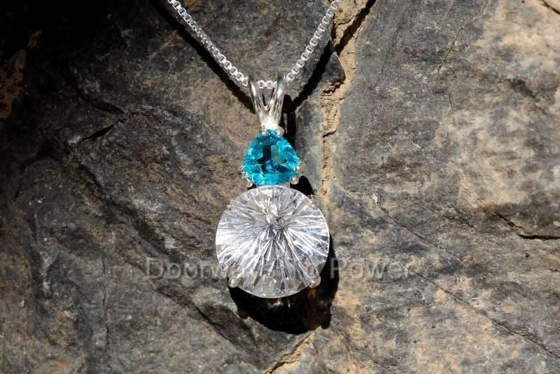 Danburite Super Nova Pendant w/ Bahia Blue Obsidian