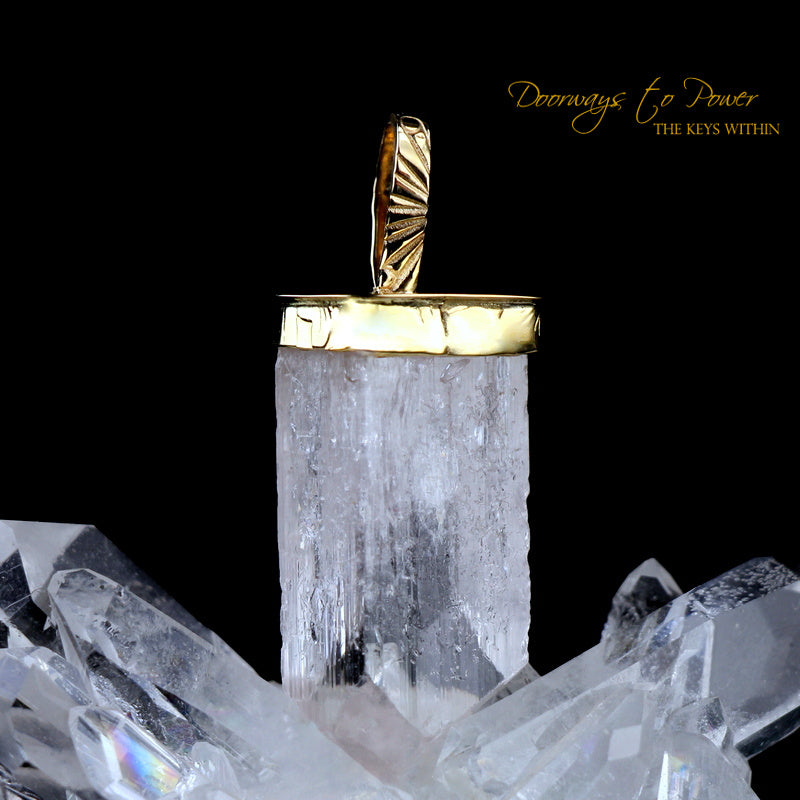 Danburite Light Language Crystal Pendant 22k 'Luminous' 