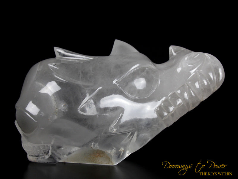 Dragon + Alien + Heart Alchemical Crystal Skull Sculpture By Leandro De Souza