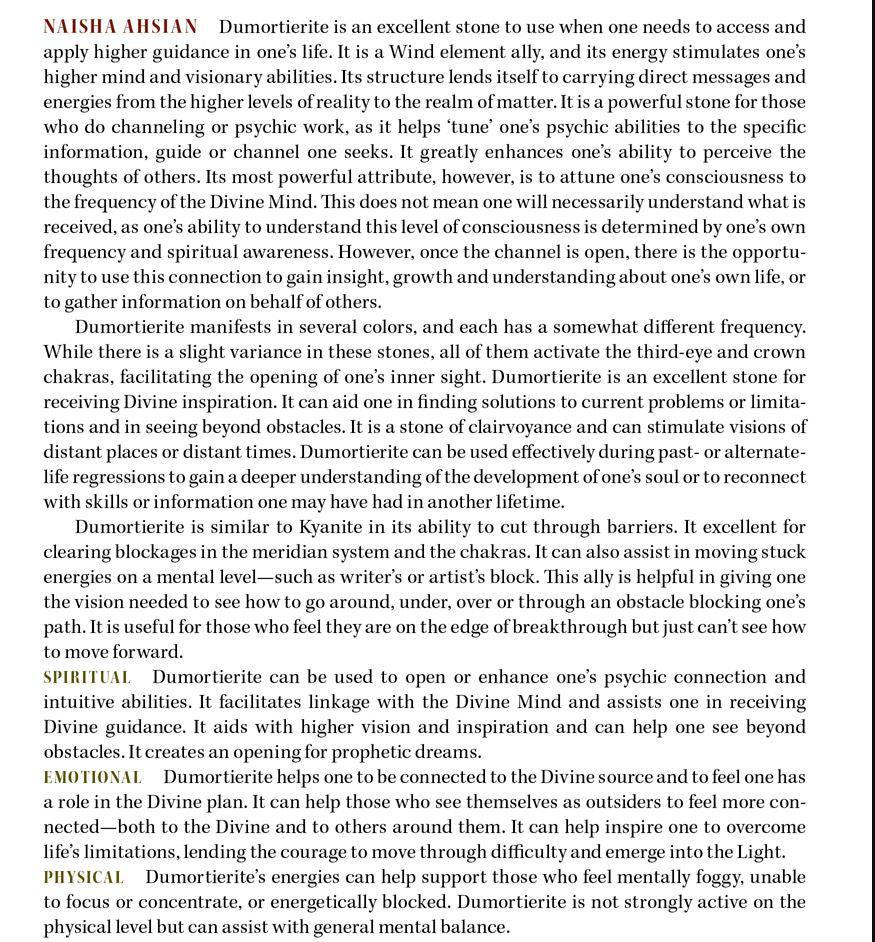 Dumortierite Crystal Properties