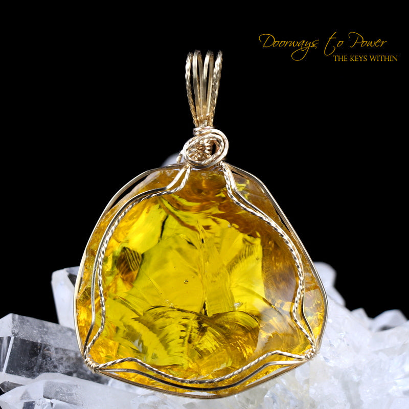 Dynamic Heliodor Andara Crystal Pendant 14k 'Divine Will'