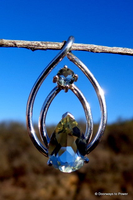 Libyan Desert Glass Pendant w/ Moldavite
