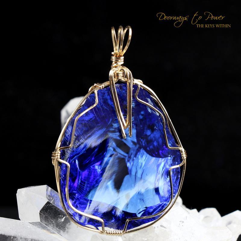 Elestial Starlight Sapphire Andara Pendant 14k \ OverSoul \ 6D