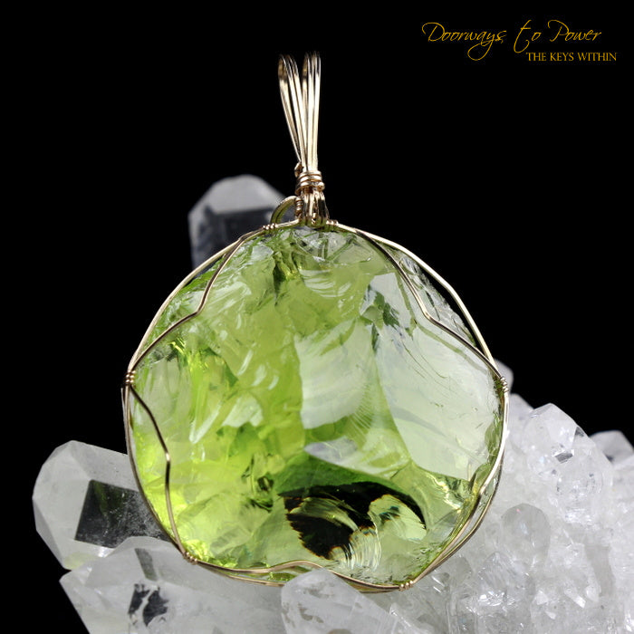 Pleiadian ET Star Elder Andara Crystal Pendant 14k Gold