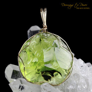 Pleiadian ET Star Elder Andara Crystal Pendant 14k Gold