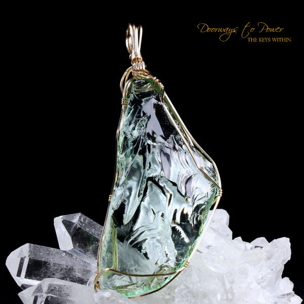 Ethereal Mint Andara Crystal Pendant 14k 