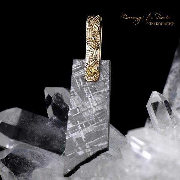 Gibeon Meteorite Light Language Pendant ™ 14k Gold 