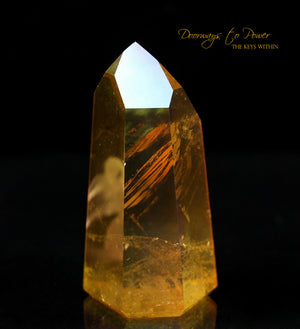 Golden Aura Lemurian Quartz Crystal Point & Temple Heart Dow