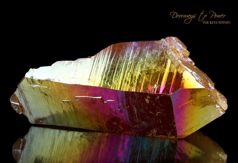 Golden Aura Lemurian Quartz ET Record Keeper Crystal