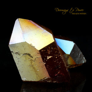 Golden Aura Lemurian Quartz Twin Record Keeper Crystal