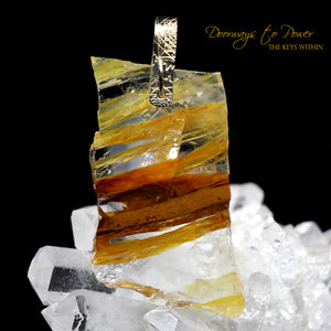 Golden Healer Quartz Light Language Pendant 14k