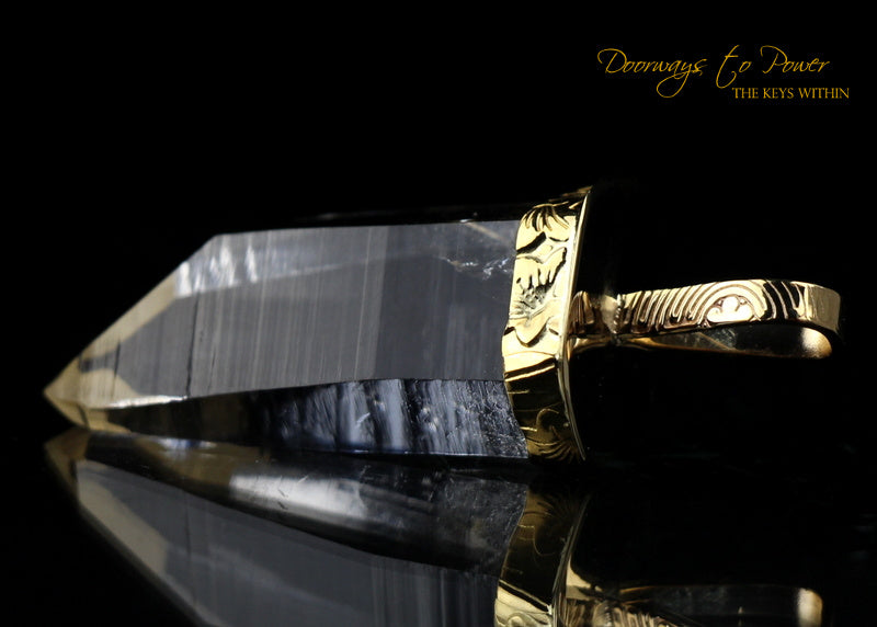 Golden Lemurian Portal Time Link Light Language Pendant 22k