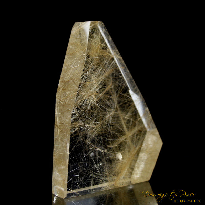 Golden Rutile Quartz Crystal Sculpture 'Lighted Spirit'