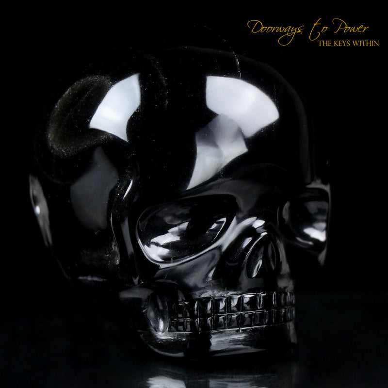 Golden Sheen Obsidian Magical Child Crystal Skull 'New Human' / Hu = Light / Light Man